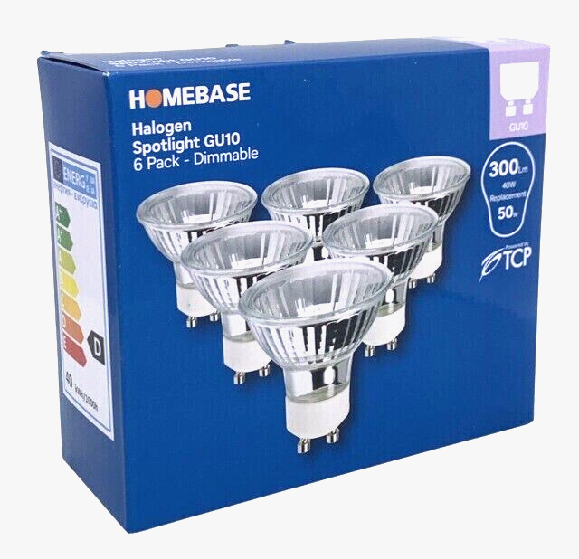 Homebase Spotlight Bulbs GU10 Dimmable 40W / 300Lm WARM WHITE Pack