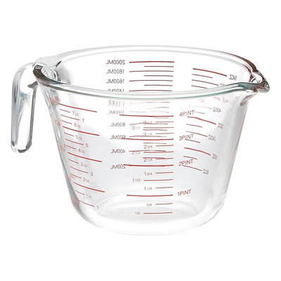 Amazon Basics Glass Measuring Cup, 8 Cup Capacity (2 Liters), Transparent (Previ