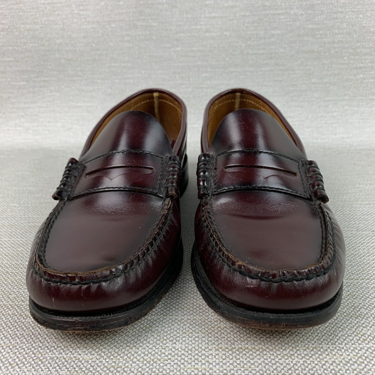 Florsheim Penny Loafers Burgundy Leather Pinch Round Toe 