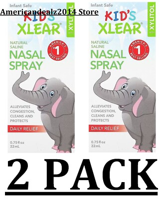 2 PACK- Xlear Kid's Saline Nasal Spray with Xylitol 0.75 oz Sinus Relief E:2028