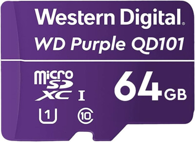 Western Digital microSDXC Card 64GB WD Purple for Surveillance Cameras WDD064G