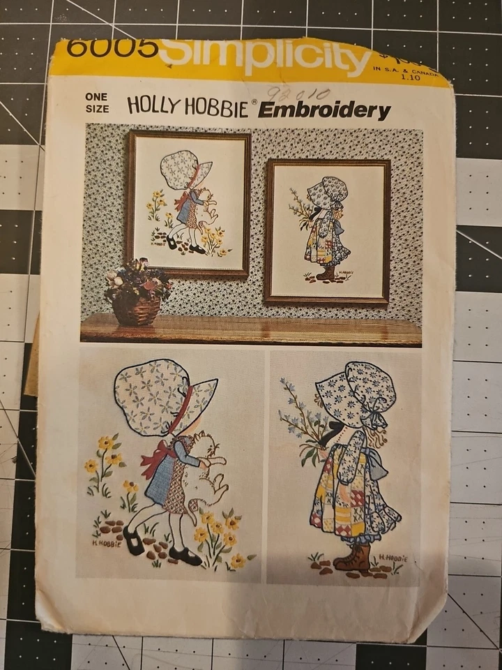 Lot Of 2 Simplicity Patterns 6005 6248 Holly Hobbie Embroidery Pillow Doll Vtg - Image 2 of 4