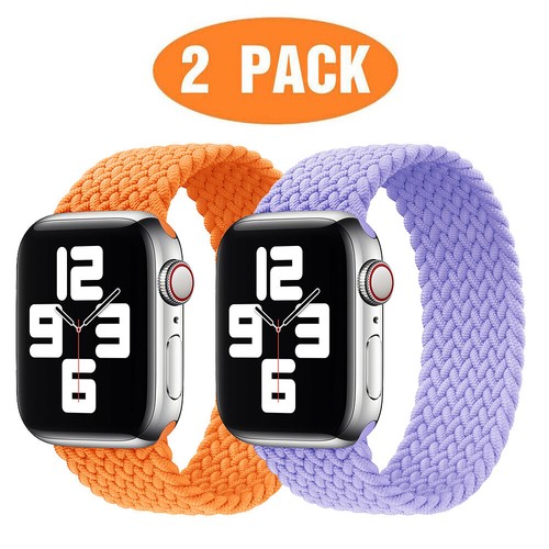 2-Pack Elastic Braided Solo Loop Strap Band Fit Apple Watch 6 SE 5 4 3 21 38-44 - Picture 2 of 20