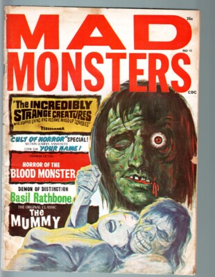 MAG: MAD MONSTERS #10-1965-BASIL RATHBONE-SHOCK THEATER-HERCULES-PIX & INFO-C...
