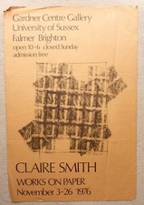 Poster D'Arte Di Claire Smith Per Mostra D'Arte RARA 1976