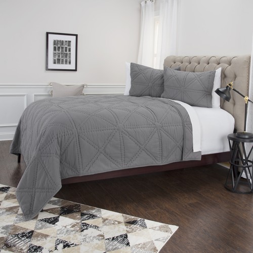 Gray King 100% Cotton 300 Thread Count Machine Washable Down Alternative Comf... - Picture 6 of 10