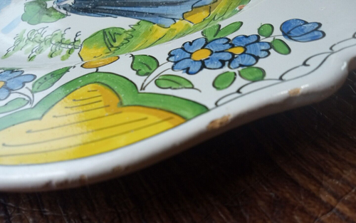 2 Antique French Faience Pottery Hand Painted Plates by Les Islettes 18thC - Picture 11 of 15