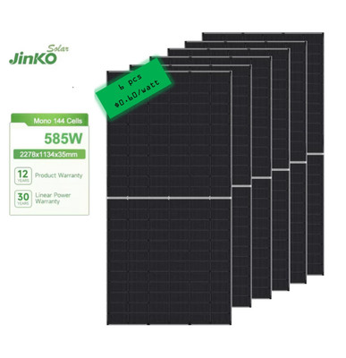 3510W, Jinko Tiger Neo, TOPCon, 12-1500v, 6 Bifacial Solar Panels, FREE FREIGHT
