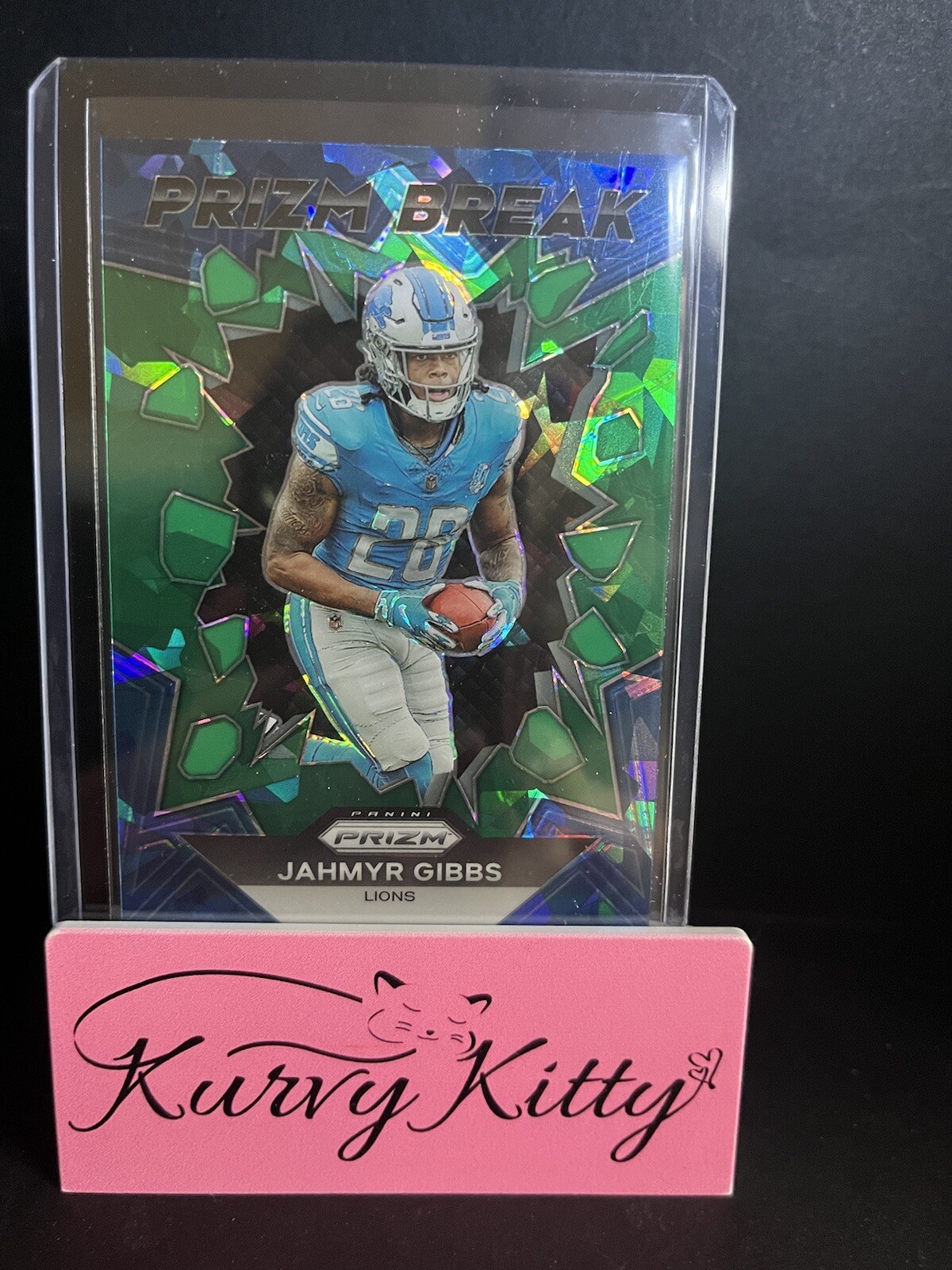 2023 Panini Prizm Jahmyr Gibbs Rookie Prizm Break Green Ice #PB-5 Lions