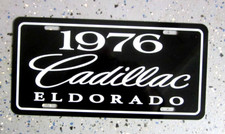 Black 1976 Cadillac ELDORADO license plate car tag 76 Caddy Eldo