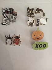 Halloween Pins Set Cats Jack O Lantern Boo Spider Heart Black Beetle 12 Pins 