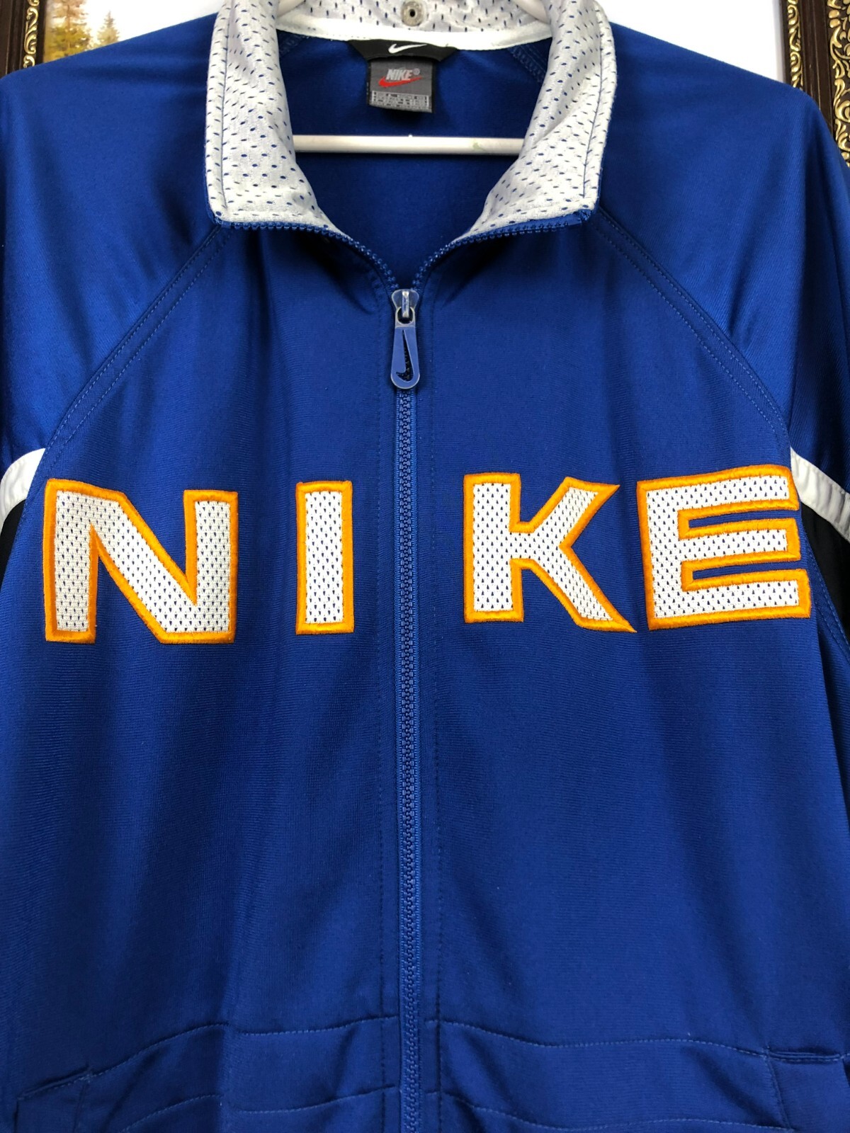 SACAI X NIKE Giacca Nike Vintage Felpa Swoosh Blu Track Top Zip Uomo Rara Taglia L