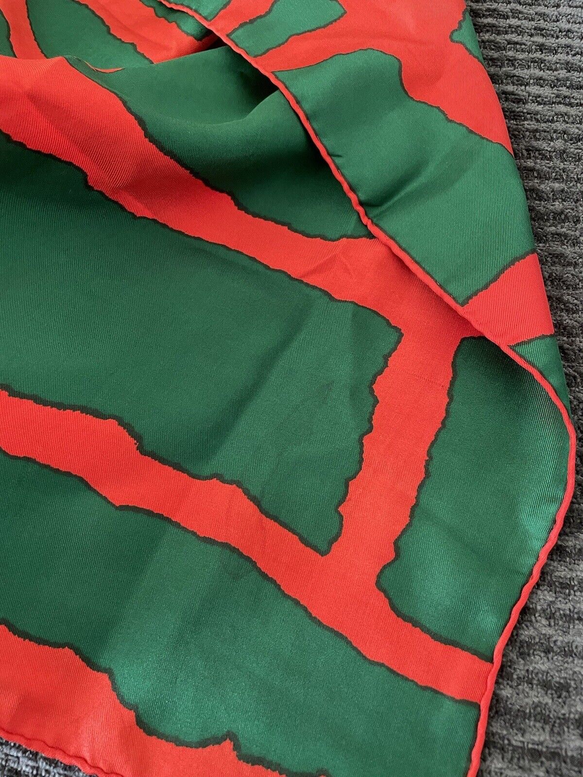 Vintage Silk Scarf ECHO Made In Japan Red Green M… - image 6