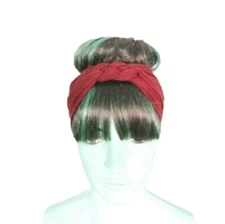 Red Braided Headband. Soft Hairband. Cotton Spandex Head Wrap. Hair Wrap.