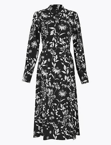 MARKS AND SPENCER FLORAL PRINT MIDI 