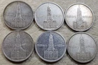 UNIQUE 6 x Full Mint Set 5 Mark Potsdam Garrison Church 1934 Nazi Silver Coin