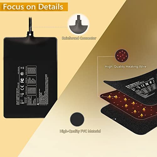 Reptile Heating Pad with Digital Thermostat, 8x12 Inch 8" X 12" with Thermostat