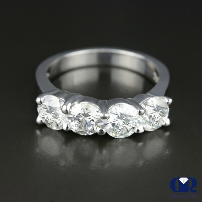 White Gold Ring Stone Eternity Ring NATURAL DIAMOND WEDDING BAND
