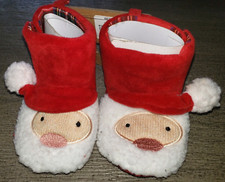 baby boy NEW NWT CHRISTMAS SANTA BOOTS SLIPPERS 6/9 MONTHS FLEECE