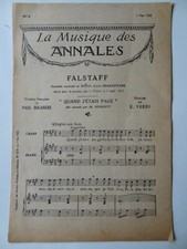 La Musique des Annales N 6 Mai 1922 Fastaff Verdi Solanges Appel d' Avril Bach