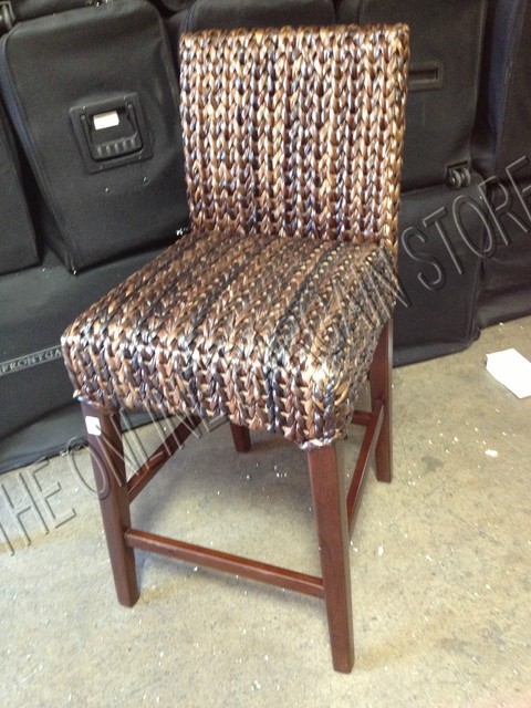 Mudhut Light Andres Woven Seagrass 24 Counter Barstool Chair In