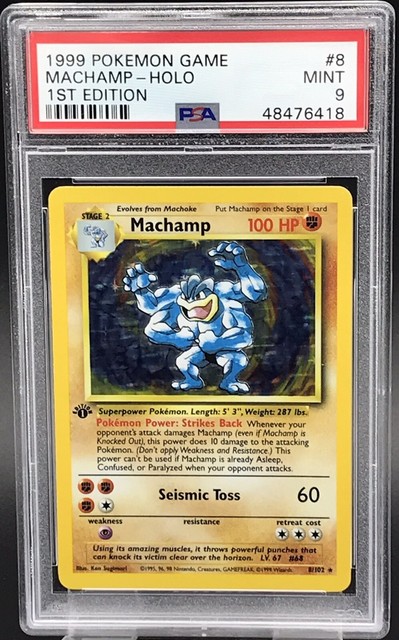1999 Pokemon Base Set 1st Edition Holo Machamp #8 PSA 10 GEM MINT | eBay