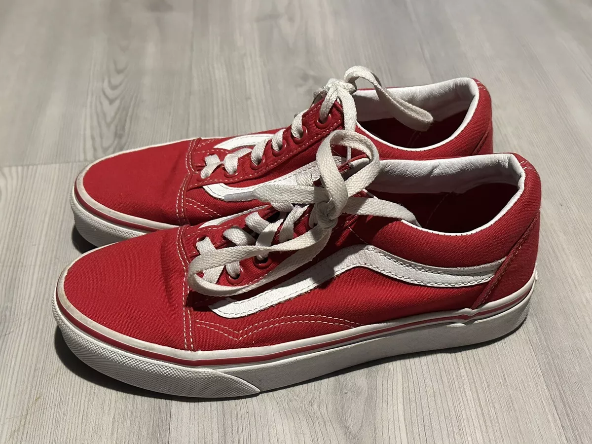 Old Skool Womens Size 6 Shoes Red Canvas Casual Sneakers Classic |