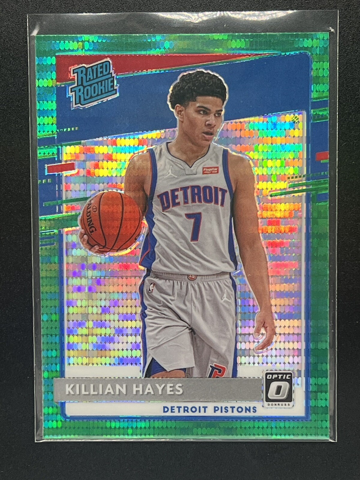 2020-21 Donruss Optic Green Pulsar Prizm Rated Rookie KILLIAN HAYES #157 Pistons