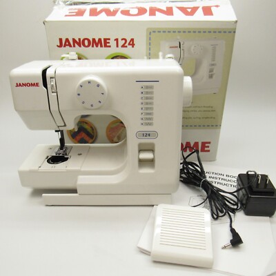 Janome 124 Electric Sewing Machine Small Mini Lightweight 5 lbs Portable TESTED