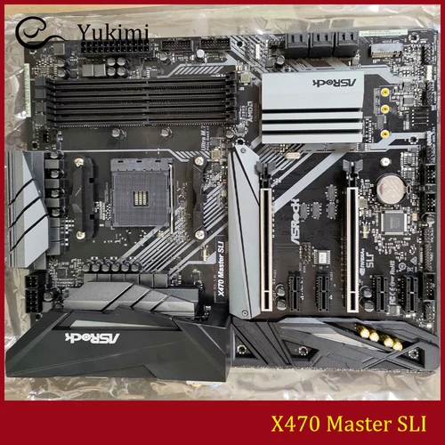 1pc FOR ASROCK X470 Master SLI AMD AM4 DDR4*4 64GB HDMI ATX Motherboard Test OK