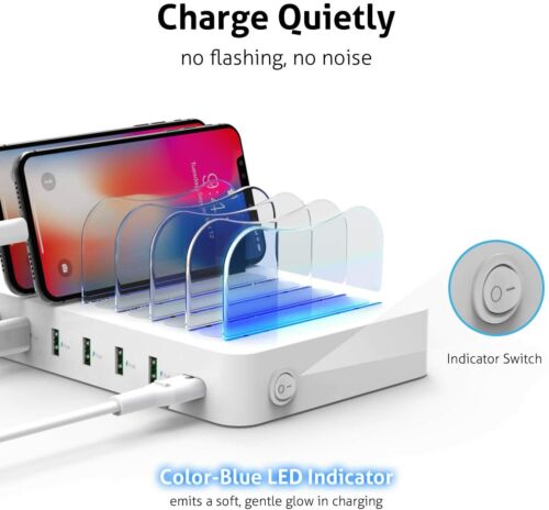 Fast Quick Charger Docking Station 6-Port Charging Cables iPhone iPad Samsung AU - Picture 2 of 10