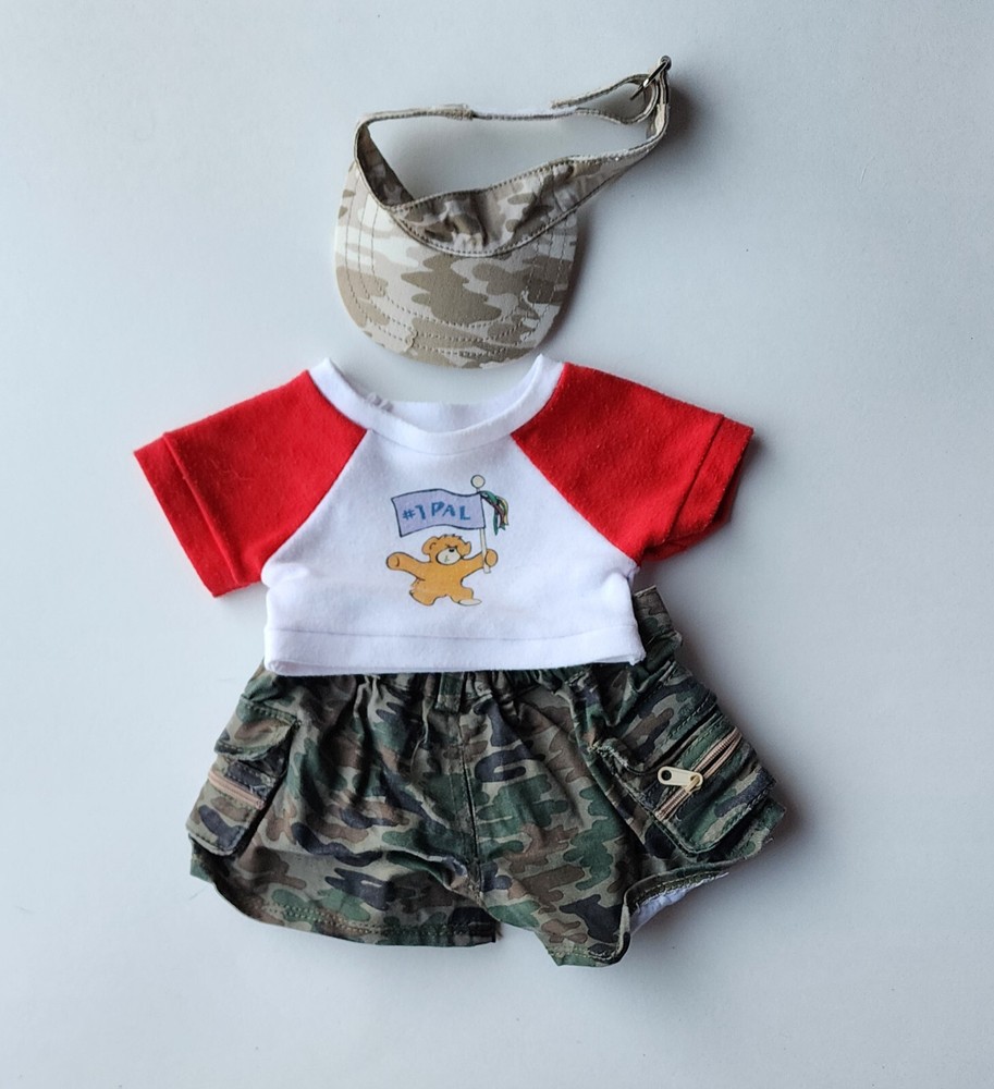 Camo clothing lot for Build-A-Bear - Tshirt, shorts, and visor