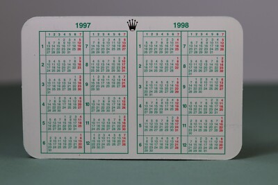 ROLEX Kalender Grün 1997 / 1998 Herren Kalender