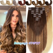 Clip in Hair Extensions THICK Double Weft Full Head Russian Remy Balayage 200g