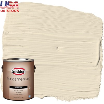 1 Gallon Paint Fundamentals Exterior Flat Heavy Cream / Beige Fade Resistant NEW