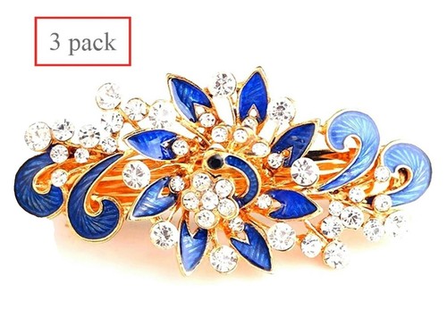 Vintage Amber and Citrine Rhinestone Butterfly Floral Hair  display picture 1