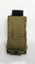 QTY (1) USGI Army Eagle Industries FSBE 9mm Kydex Pistol Mag Pouch Khaki USED