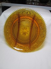 Indiana Glass Amber Sandwich Tiara 3-Part Divided Tray 12&rdquo;