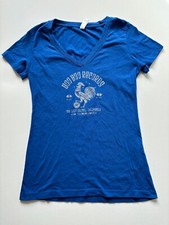 Boo Boo Records Women Short Sleeve V Neck T-Shirt Blue Size Small