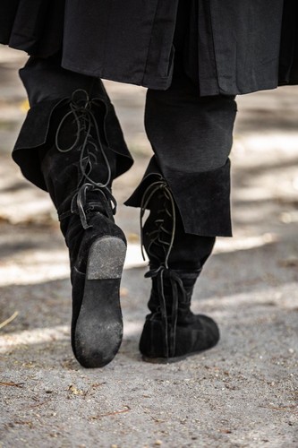 Mittelalter Wikinger Pirat LARP Stiefel Schuhe Geoffrey Leder schwarz braun - Bild 7 von 9