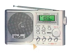 Sunflash RD-12 12-Band AM/FM/SW1-10 Digital Alarm Clock Radio Built-In Speaker