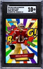 🔥 2023 Wild Card Alumination COMIX Brock Purdy 3/5 Rainbow Foil BANG GEM 10 🔥