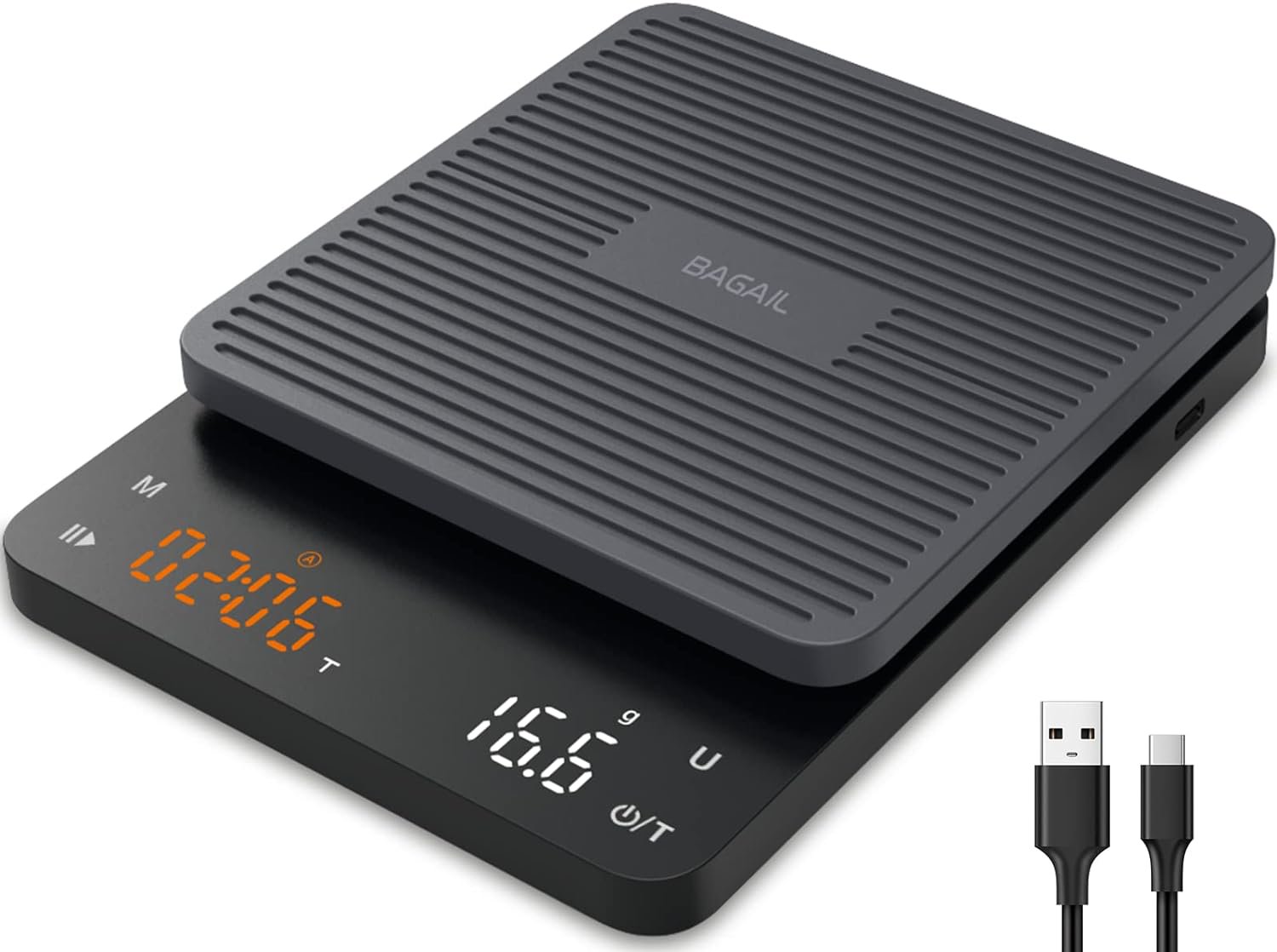 BAGAIL Kitchen Scale with Timer, 0.1g High Precision Coffee Scale, Drip Espresso-image