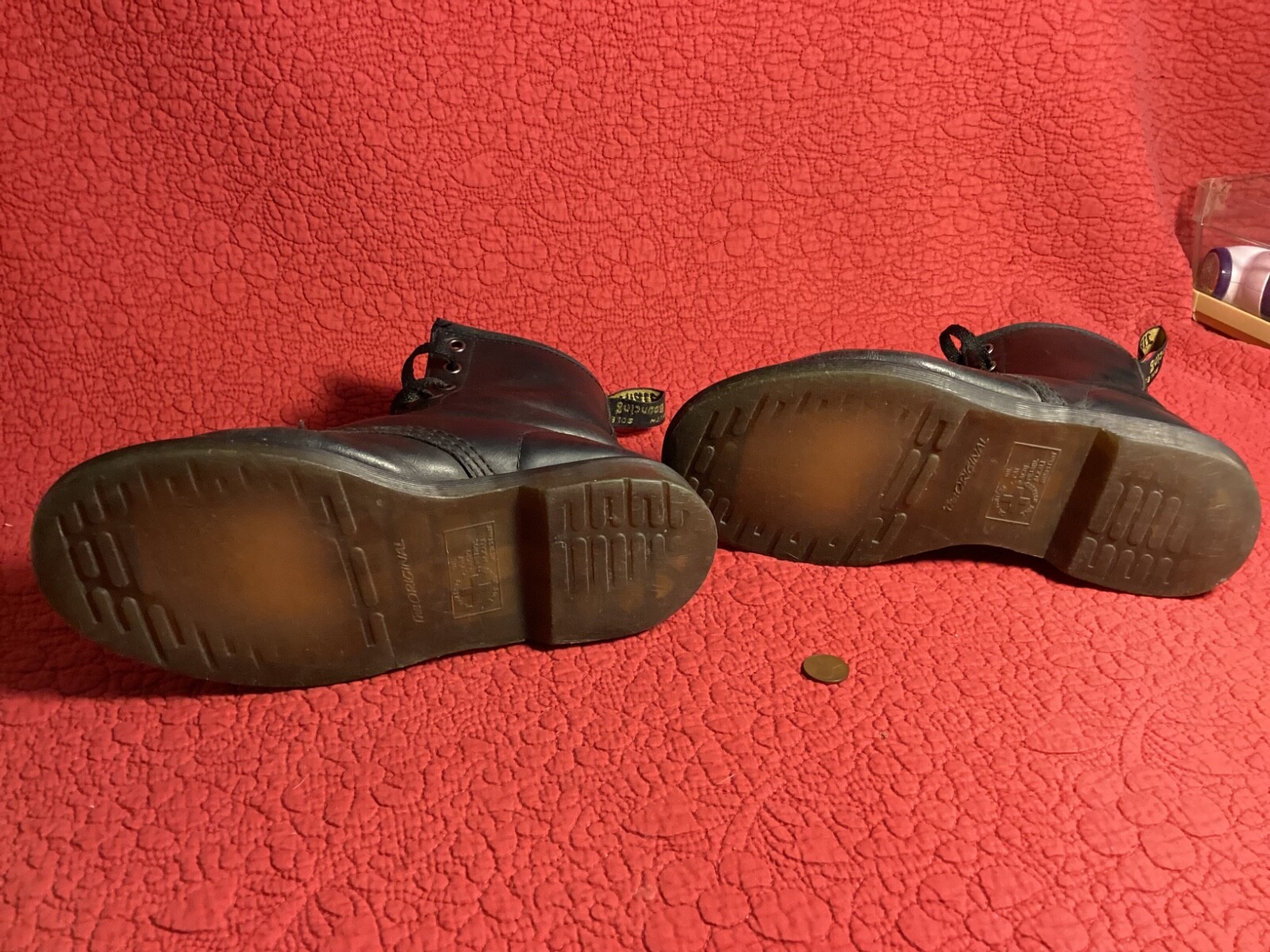 Dr Doc Martens black leather ankle combat boots usa size 7 Women’s thumbnail 9