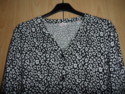 Bluse Laura T. schwarz weiß  100 % Viscose Größe 38