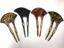 French Hair Large Hair Stick Fork Bun Chignon Pick Double Two Pin Made in France