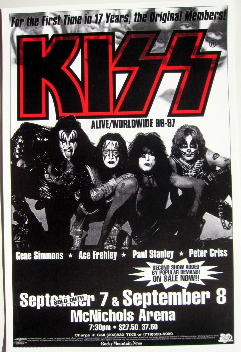 KISS/ALIVE WORLD WIDE’97東京ドーム★来日公演復刻ポスター KISS/ALIVE WORLD WIDE'97東京ドーム☆来日公演復刻ポスター