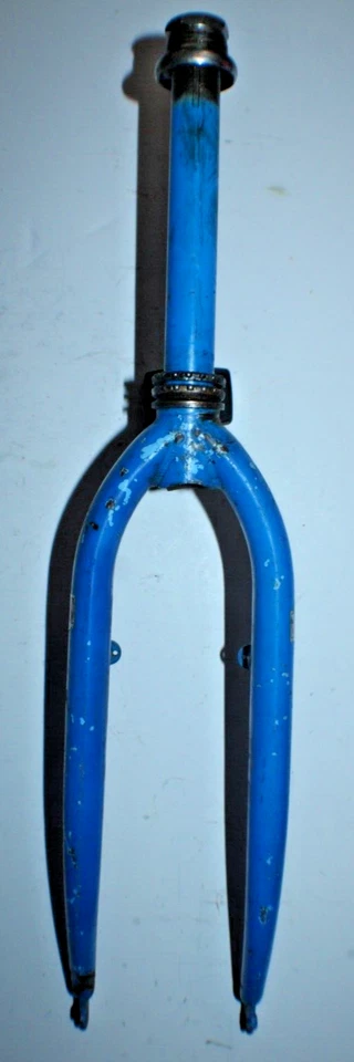 Vintage 4130 Chromoly Rigid MTB Bike Fork 26" 1" Threaded 195mm Blue USA Ship - Image 2 of 4