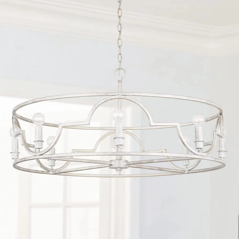 Pingente de tambor Capital Lighting 338582WW Demi French Country metal, 8 luzes 480 para - Imagem 2 de 4