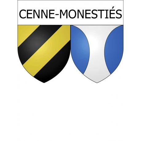 Cenne-Monestiés 11 ville Stickers blason autocollant adhésif Taille:17 cm - Photo 1/1